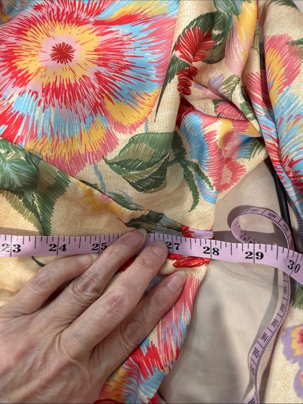Skies Are Blue Floral Cream Maxi Dress with Pink & Green Blooms - Picture 6 of 9
